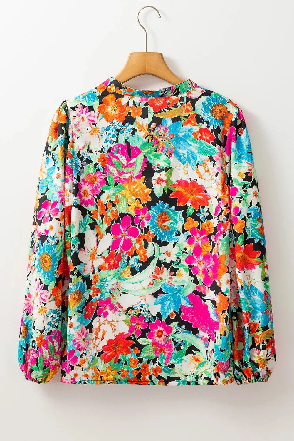 🌸 Printed Tie Neck Long Sleeve Blouse 🌸
