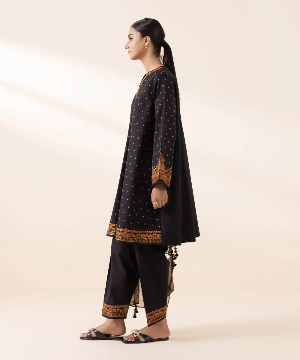3 Piece - Embroidered Cambric Suit