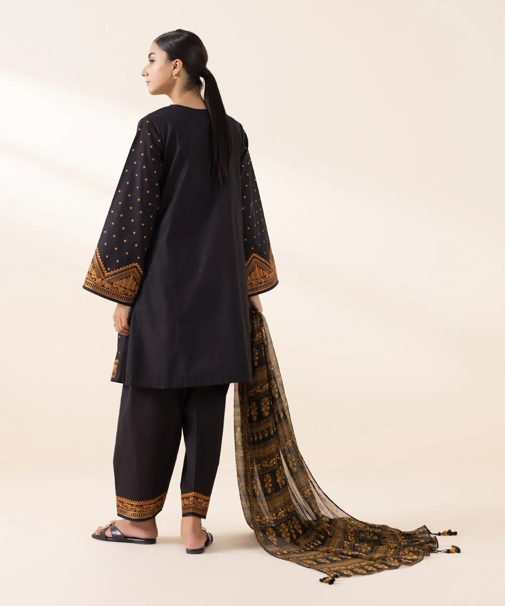 3 Piece - Embroidered Cambric Suit