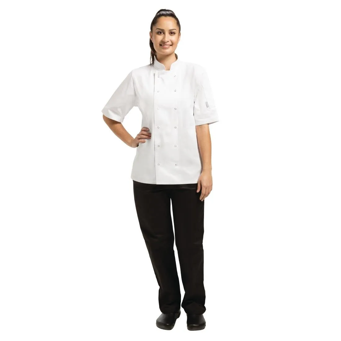 A211-S Whites Vegas Unisex Chefs Jacket Short Sleeve White S