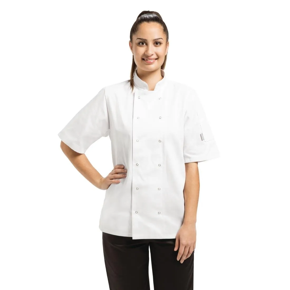 A211-S Whites Vegas Unisex Chefs Jacket Short Sleeve White S