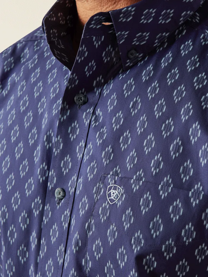 Ariat 10054085 Mens Cade Classic Fit Shirt Navy