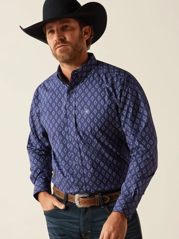 Ariat 10054085 Mens Cade Classic Fit Shirt Navy