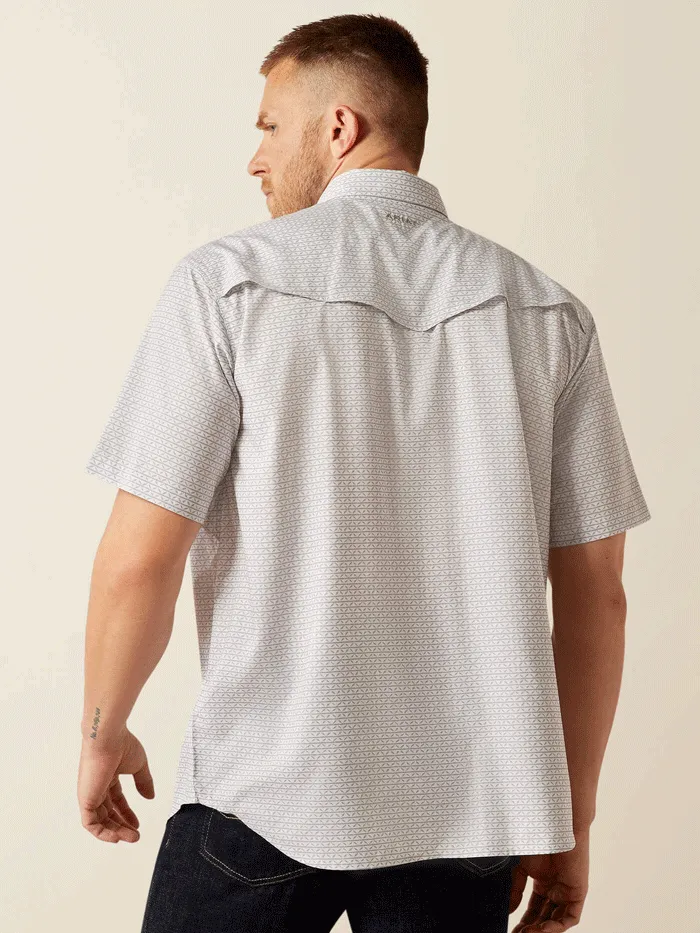 Ariat 10054483 Mens Western VentTEK Classic Fit Shirt Moonbeam Silver