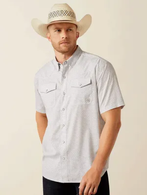 Ariat 10054483 Mens Western VentTEK Classic Fit Shirt Moonbeam Silver