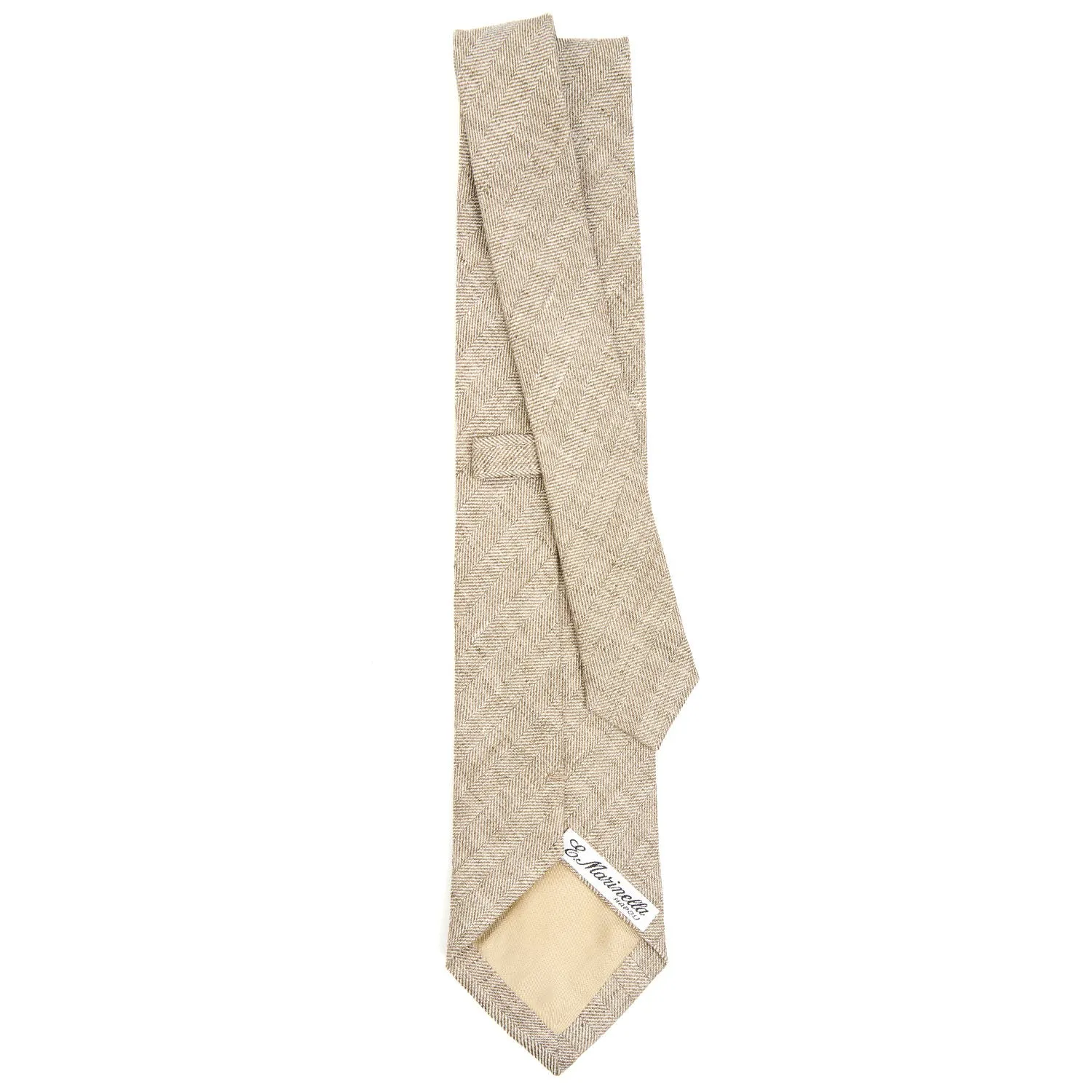 BEIGE SARTORIAL LINEN AND COTTON TIE