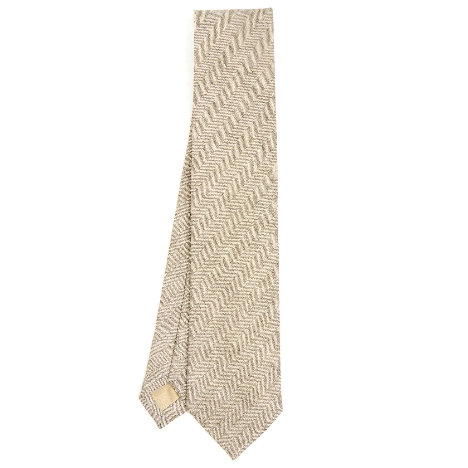 BEIGE SARTORIAL LINEN AND COTTON TIE