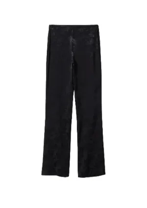 BLACK JACQUARD TROUSERS
