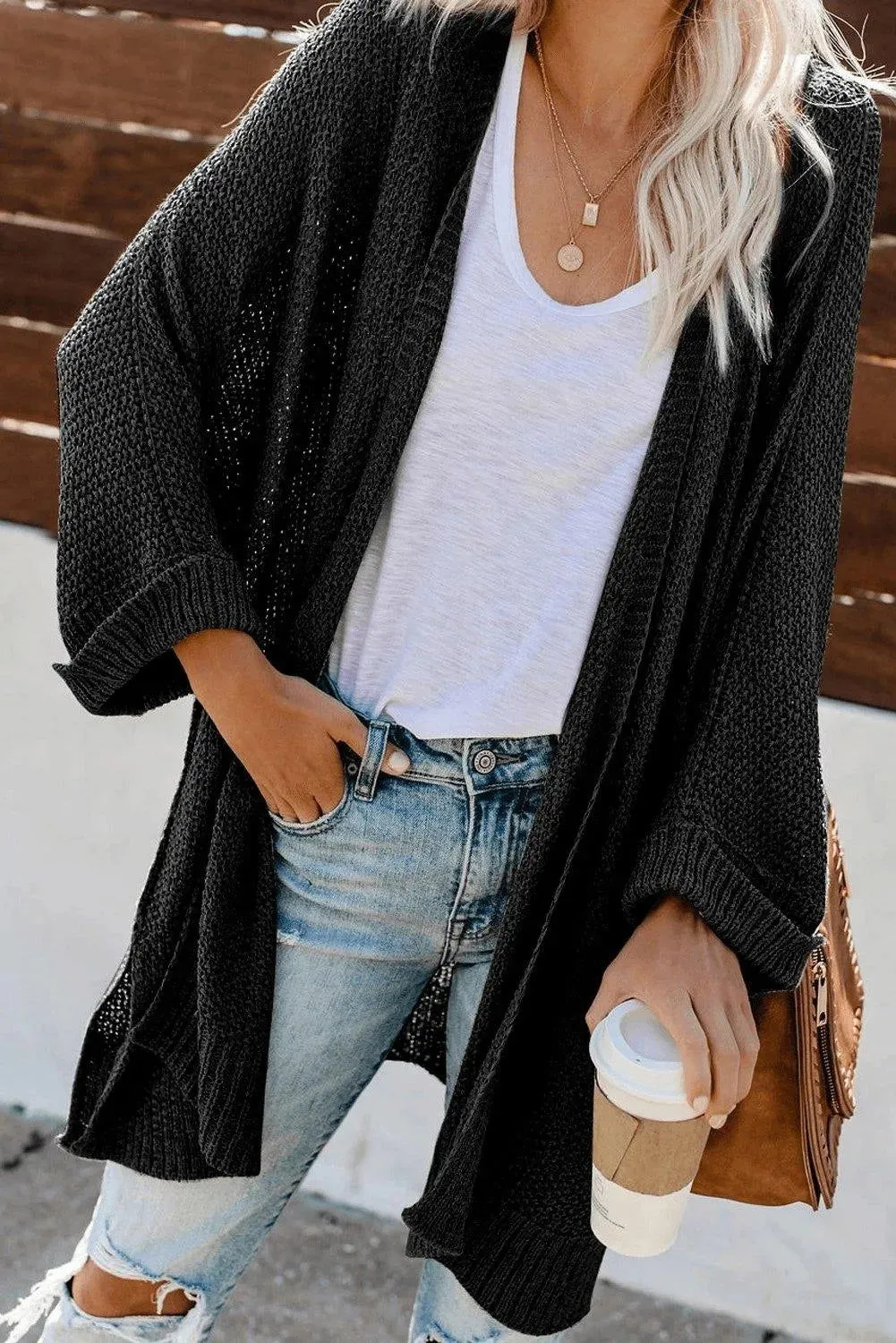Black Knit Cardigan