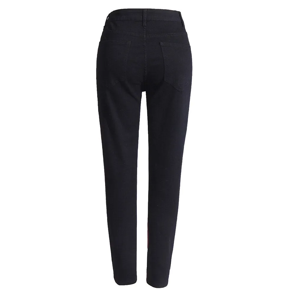 Black Red Gradient Paint Jeans