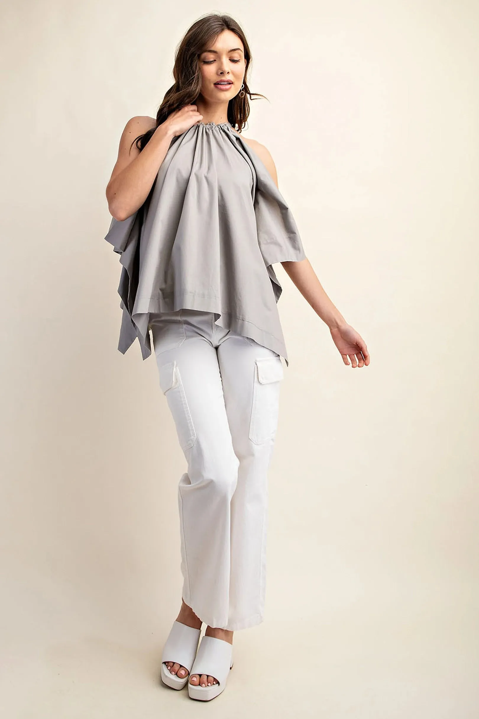 Bow Back Sleeveless Blouse Top