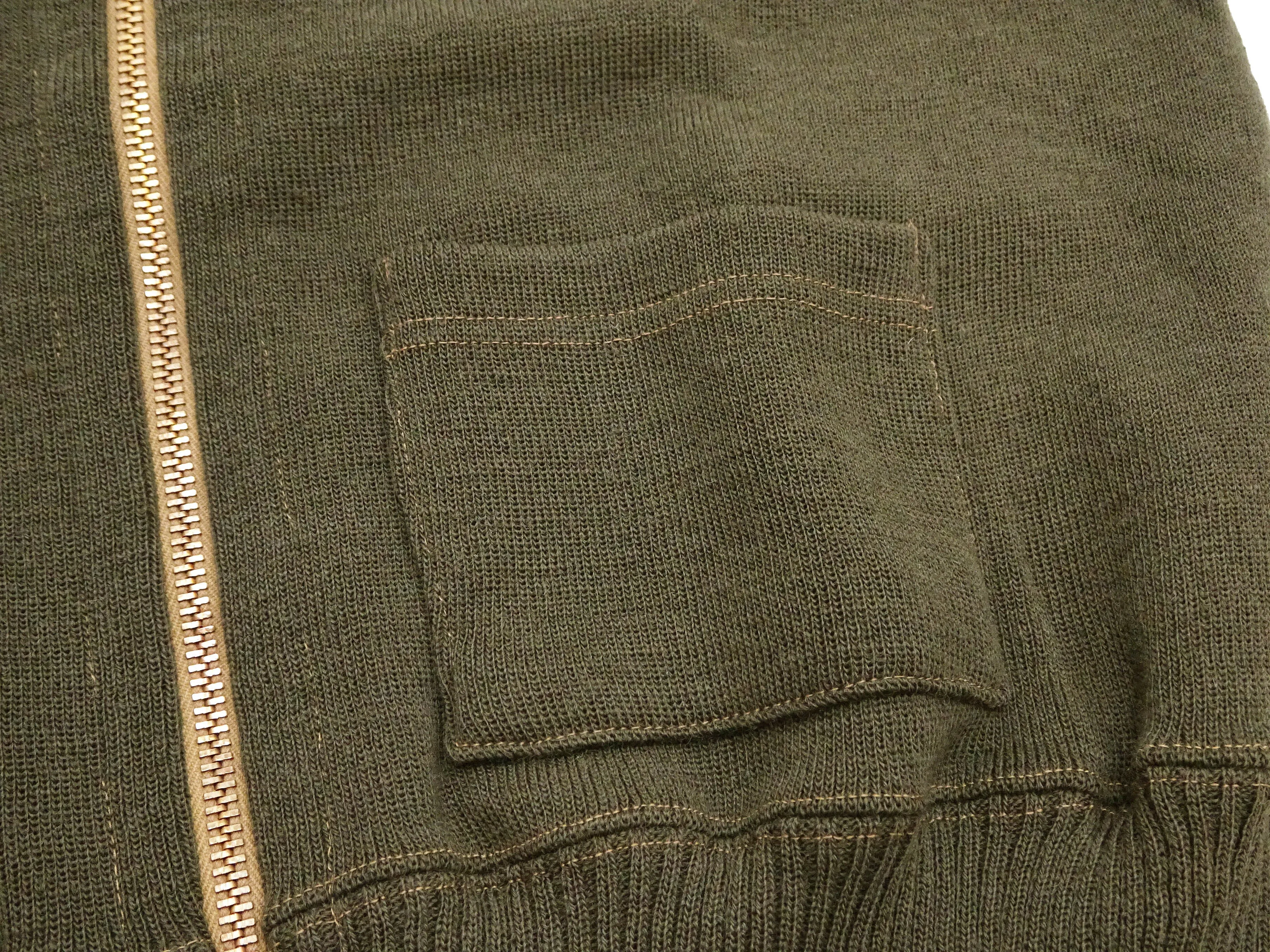 Buzz Rickson Zip Front Sweater Men's Reproduction of WWII USAAF Type C-2 Sweaters Wool Cardigan BR90259 Olive