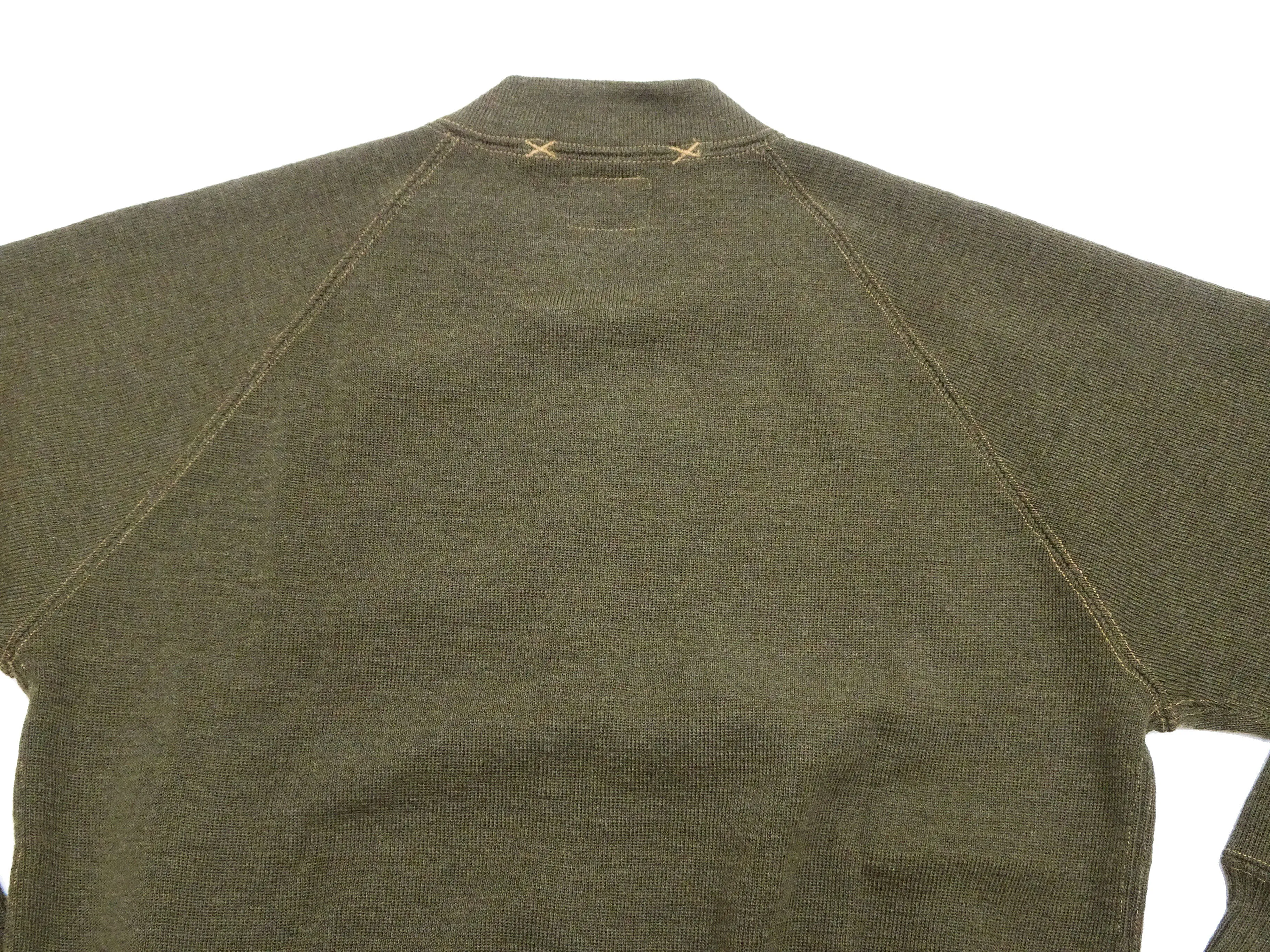 Buzz Rickson Zip Front Sweater Men's Reproduction of WWII USAAF Type C-2 Sweaters Wool Cardigan BR90259 Olive