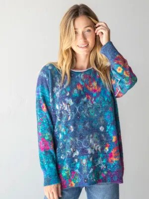 Cashmere-like Pullover Sweater - Indigo Borders