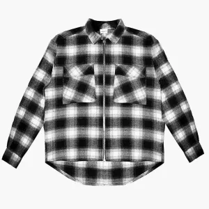 Casual Cutie Plaid Print Zipper-Front Shirt
