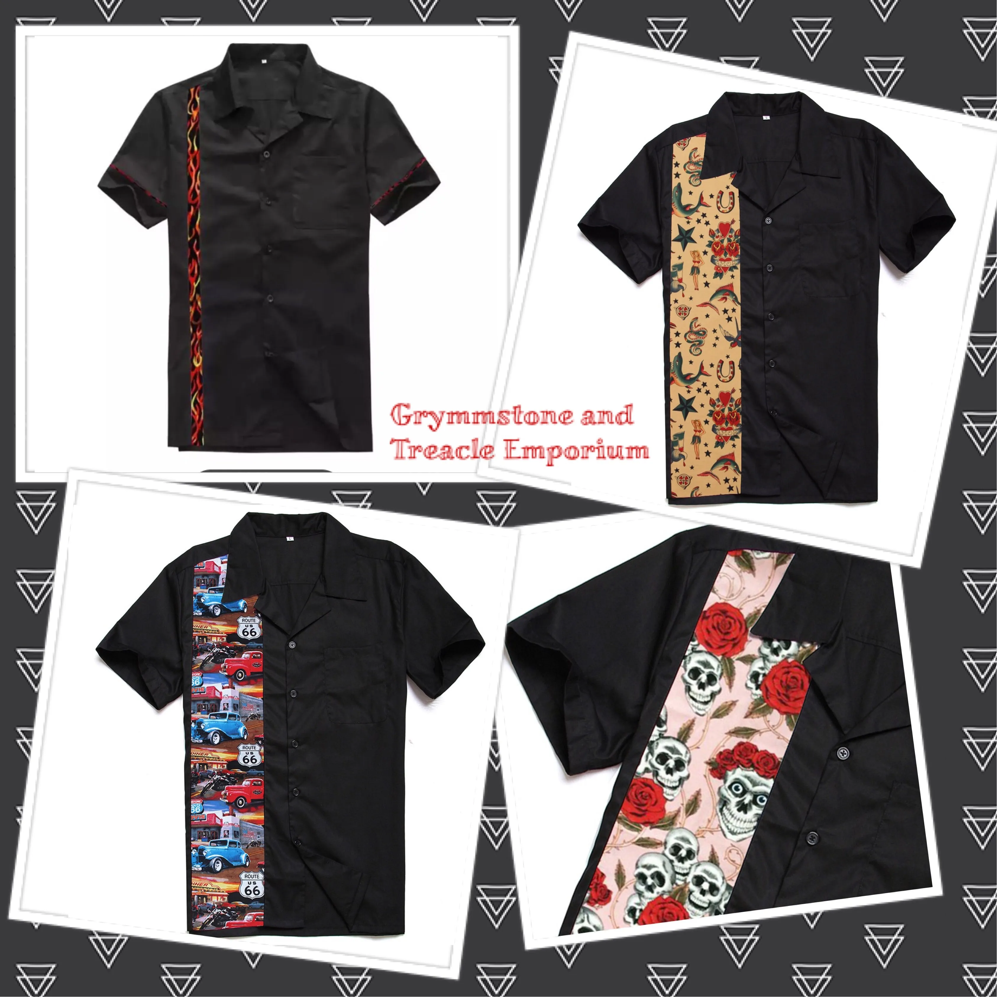 Classic Retro Rockabilly Panel Shirts
