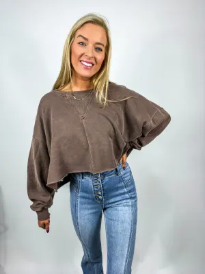 Cocoa Cozy Cropped Sweatshirt