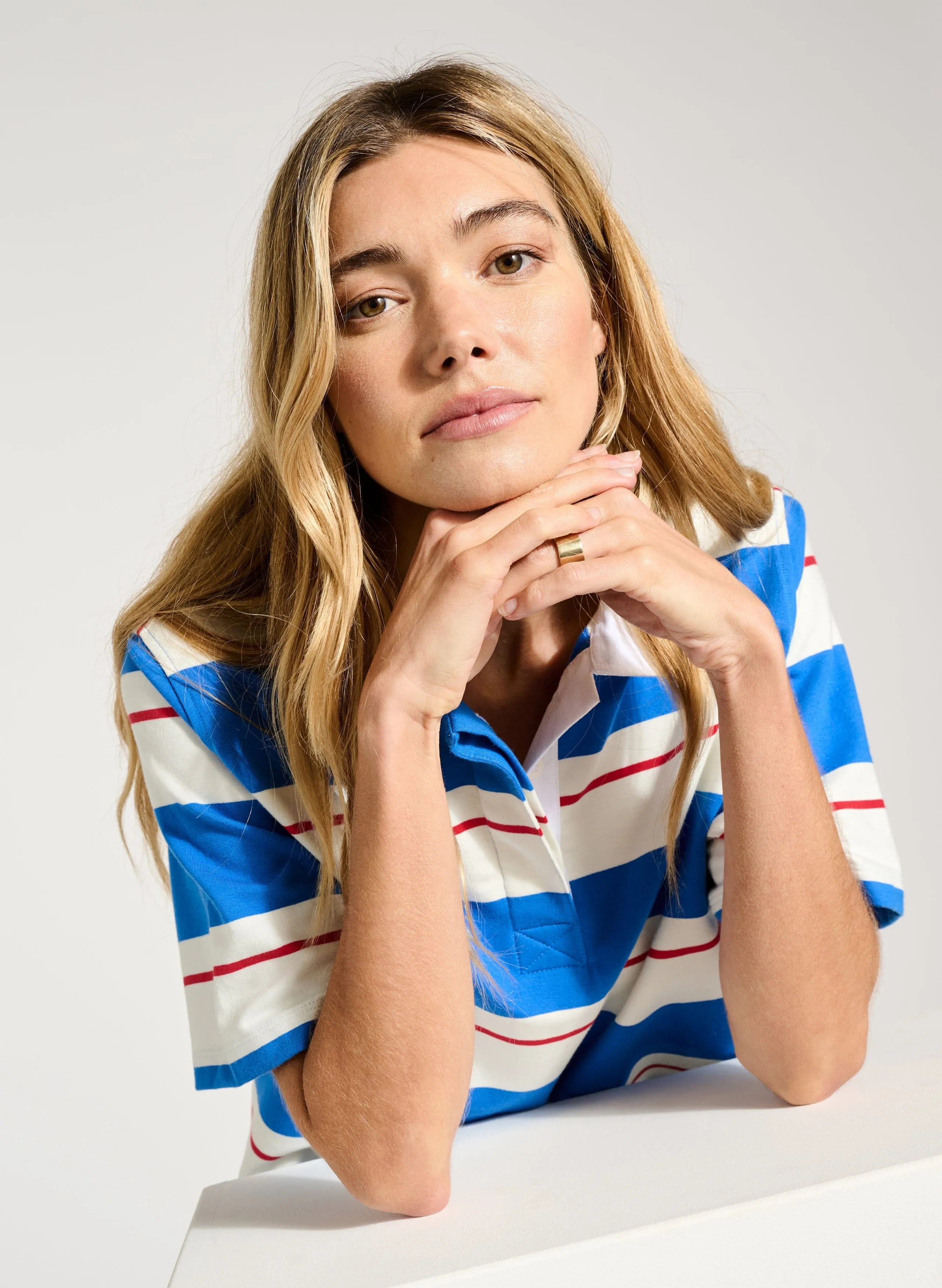 Delilah Organic Cotton Rugby Top | Stripe