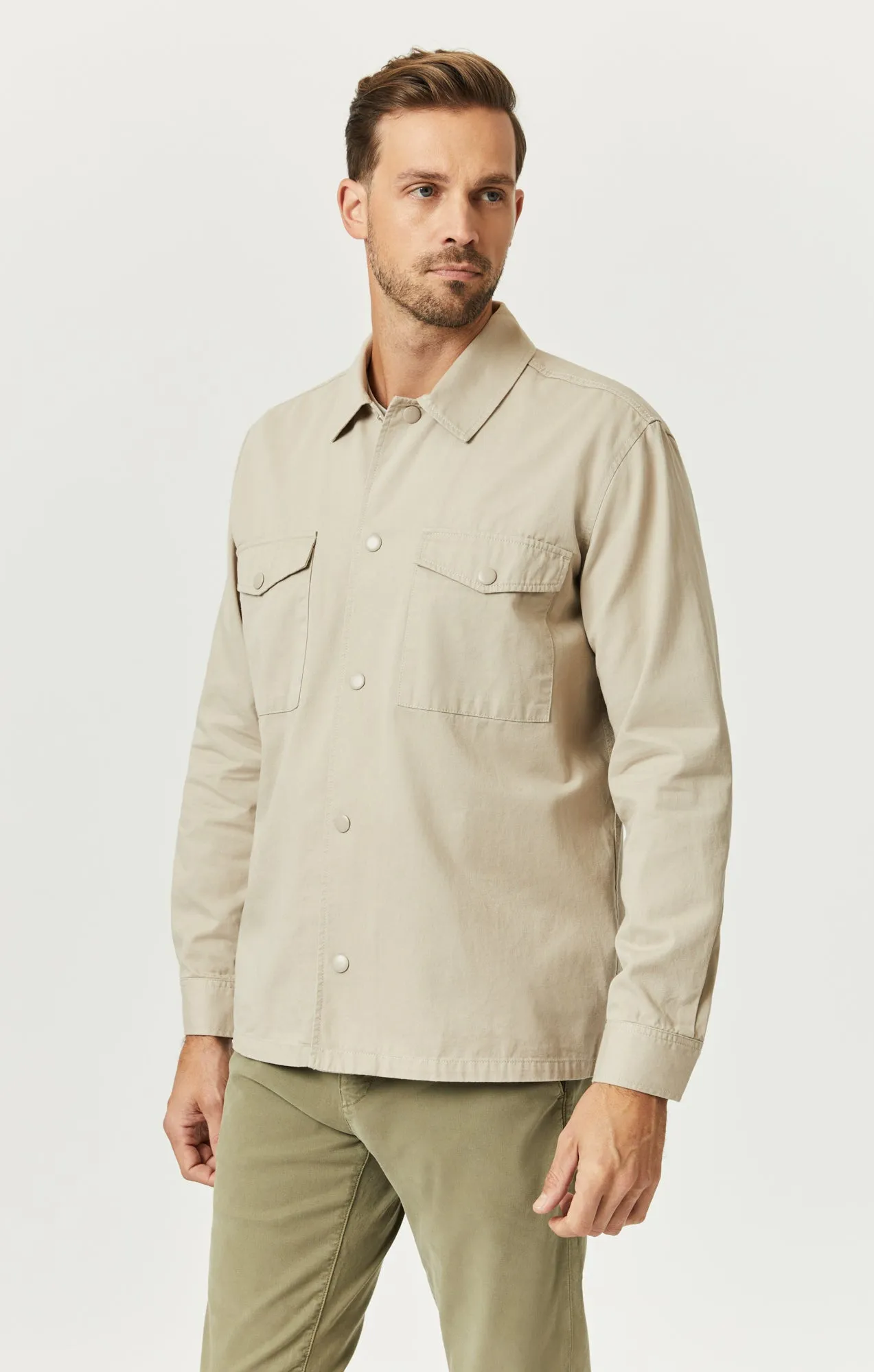 DOUBLE POCKET OVERSHIRT IN PURE CASHMERE