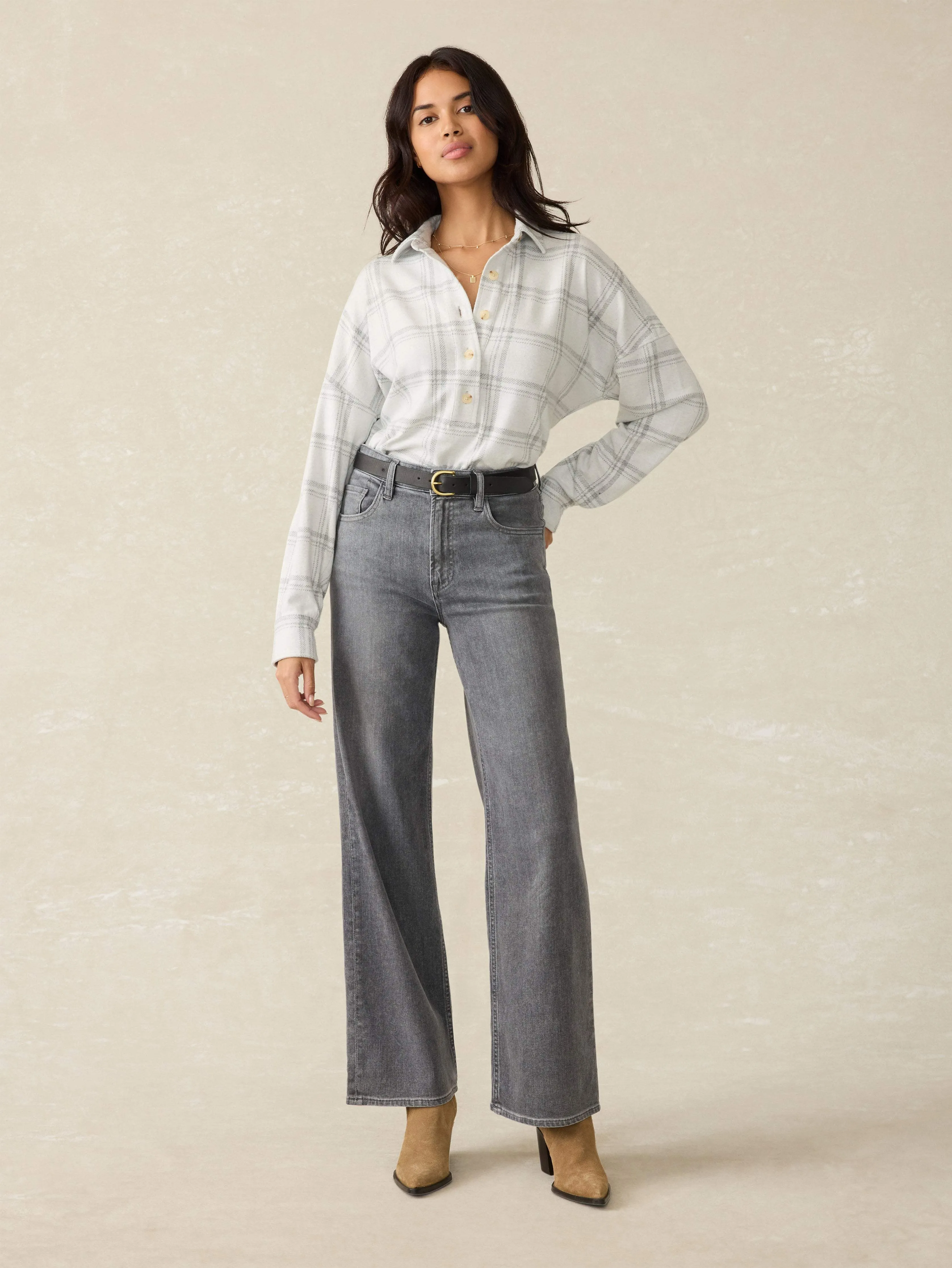 Dream Jean Wide Leg - Ash Grey Wash