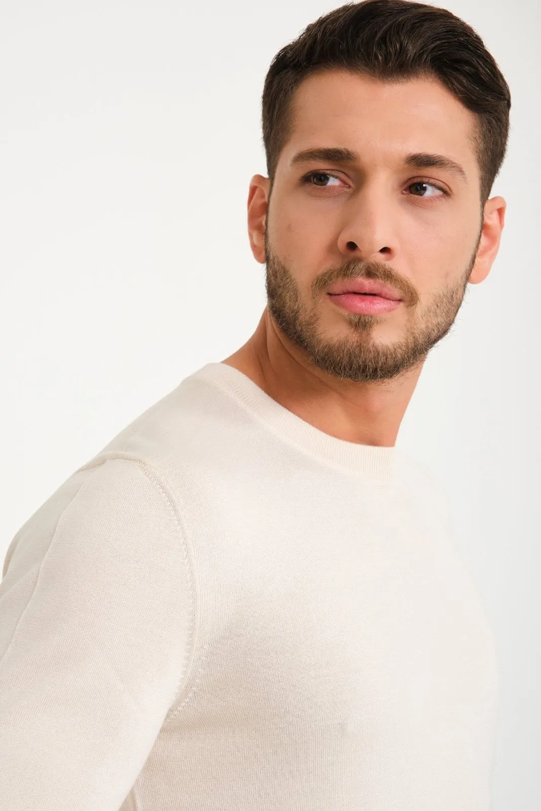 Ecru Cashmere Knit Shirt