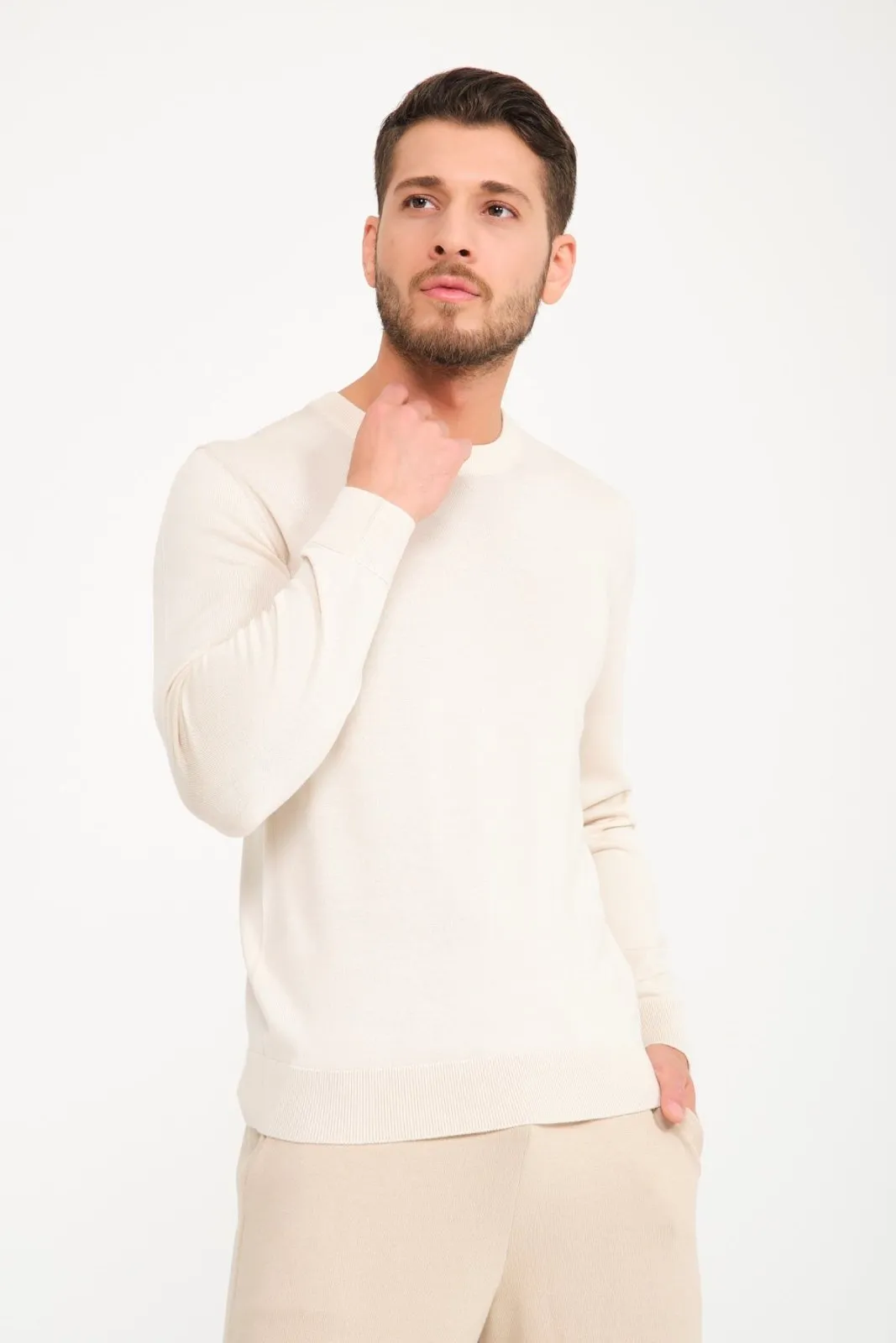 Ecru Cashmere Knit Shirt
