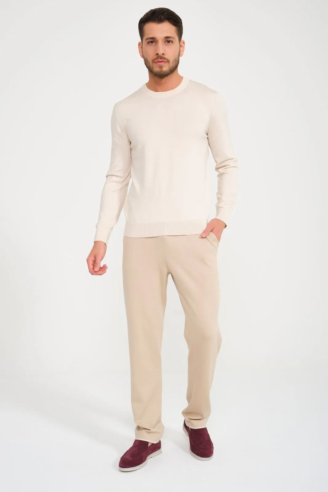 Ecru Cashmere Knit Shirt