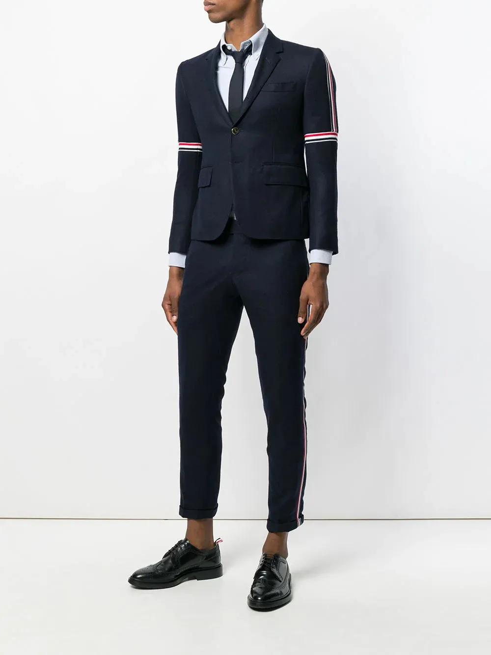 Elastic Stripe Seamed Classic Shirt