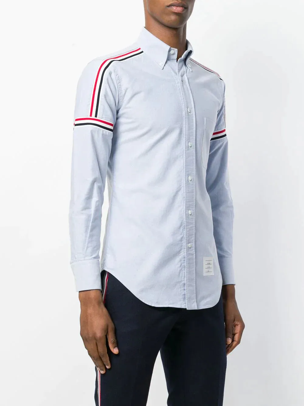 Elastic Stripe Seamed Classic Shirt