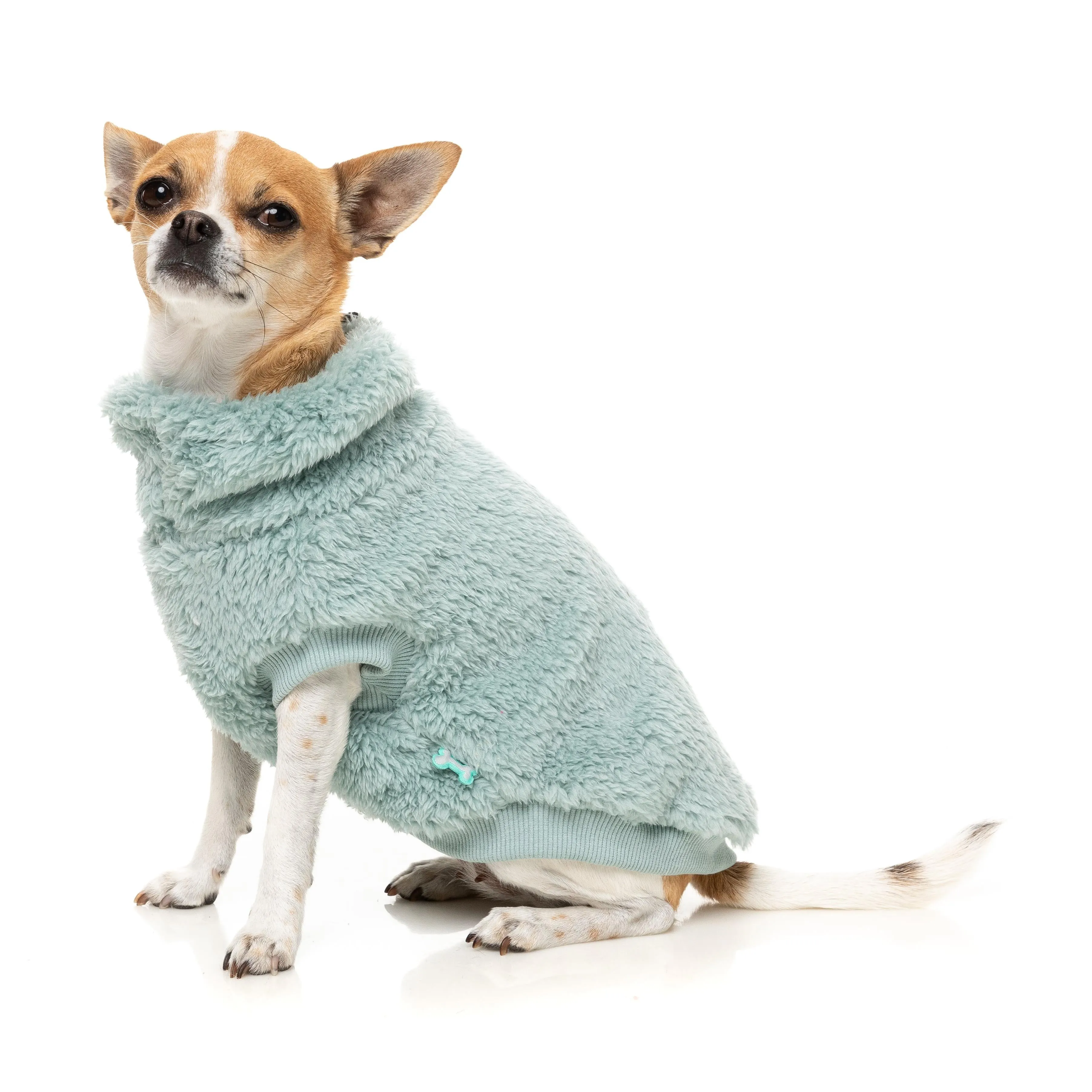 FuzzYard Dog Apparel Turtle Teddy 25 Sweater Arctic Blue Size 6 ^ ^