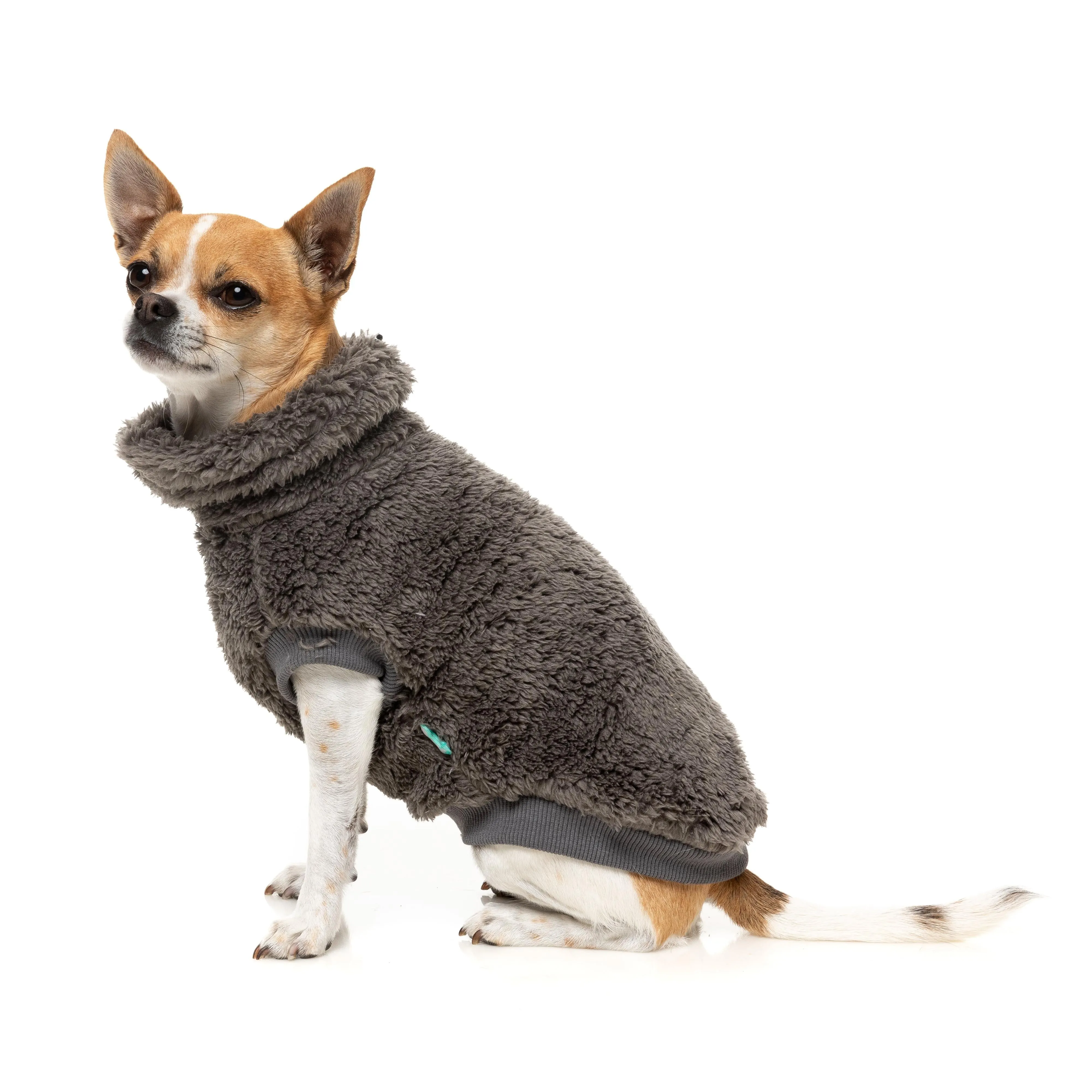 FuzzYard Dog Apparel Turtle Teddy 25 Sweater Gunmetal Grey Size 4