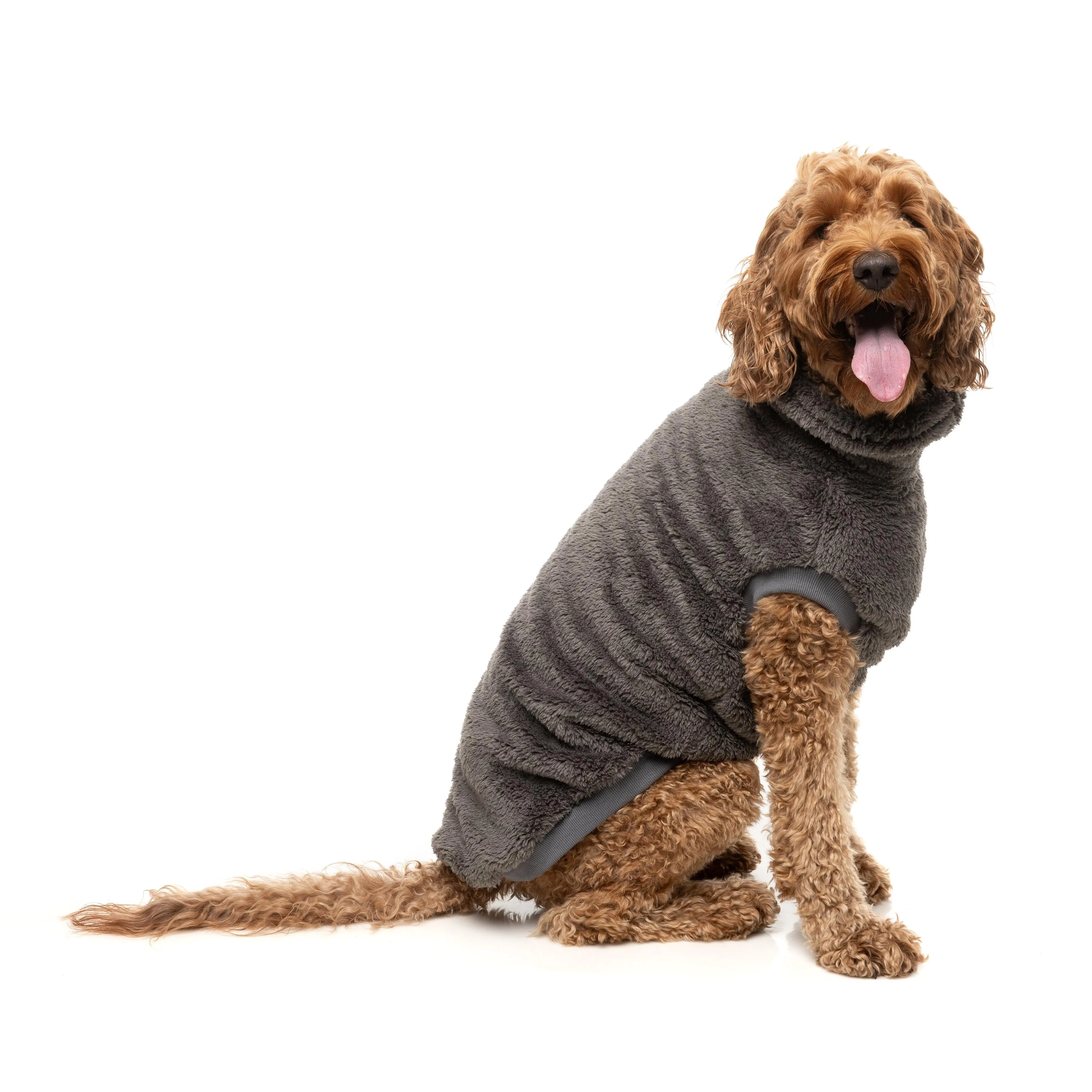 FuzzYard Dog Apparel Turtle Teddy 25 Sweater Gunmetal Grey Size 4