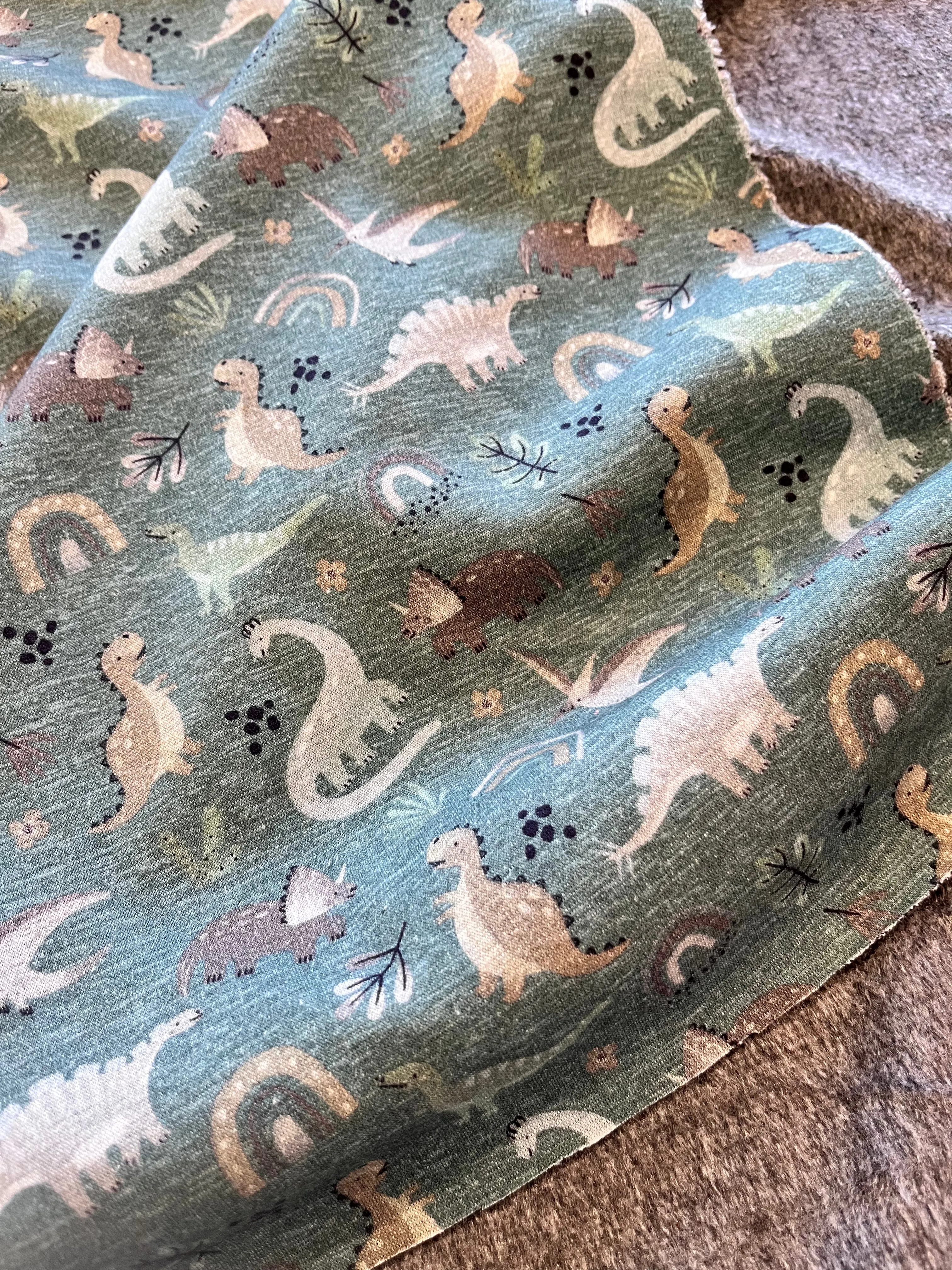 Green Dinosaurs - Plush Fleece