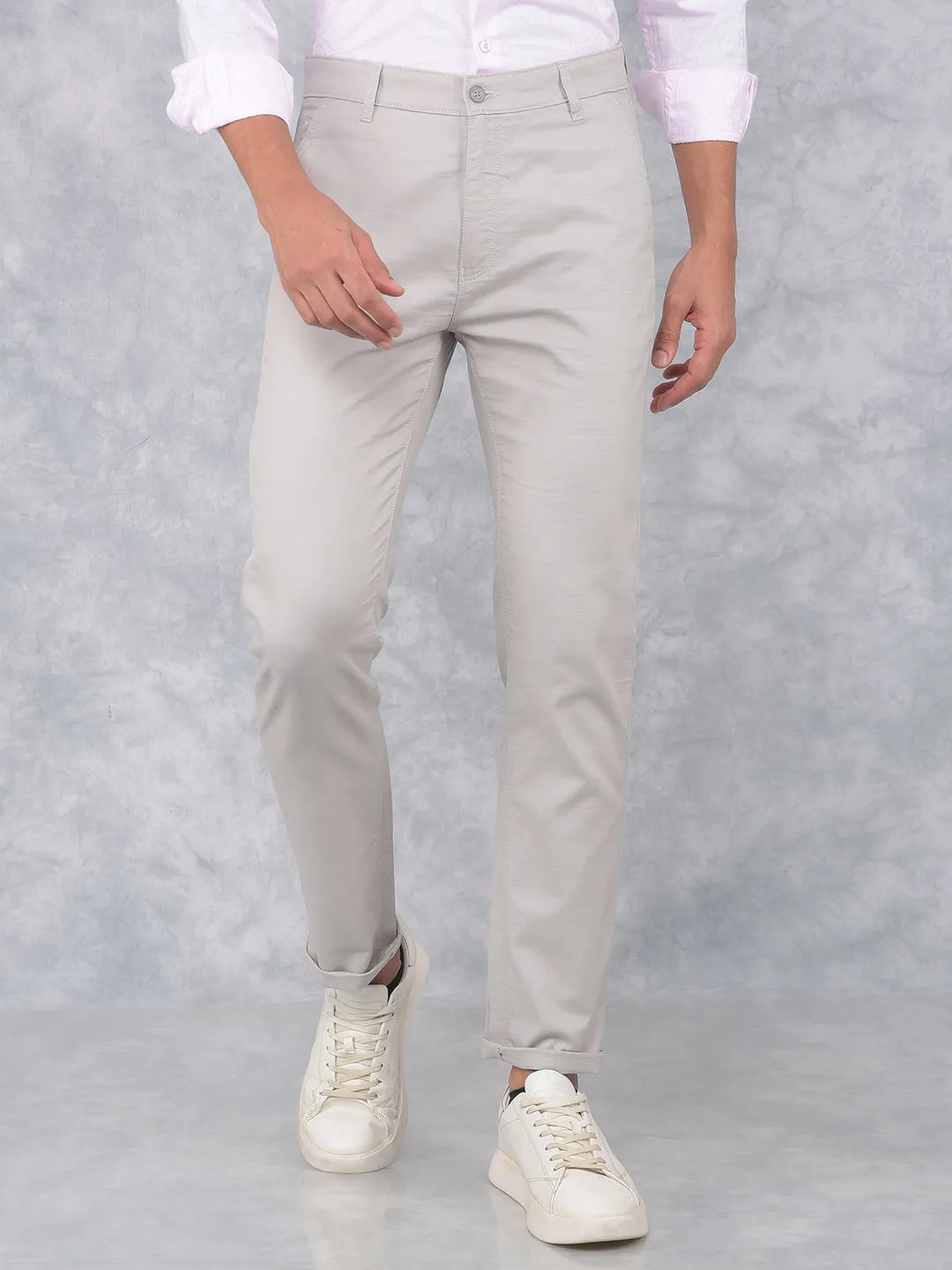 Grey 100% Cotton Trousers