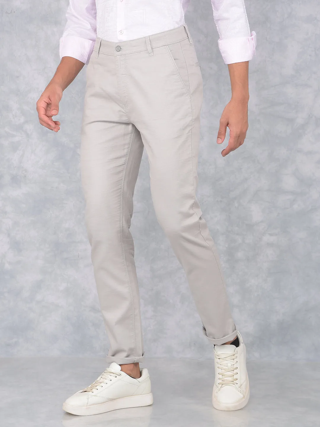 Grey 100% Cotton Trousers