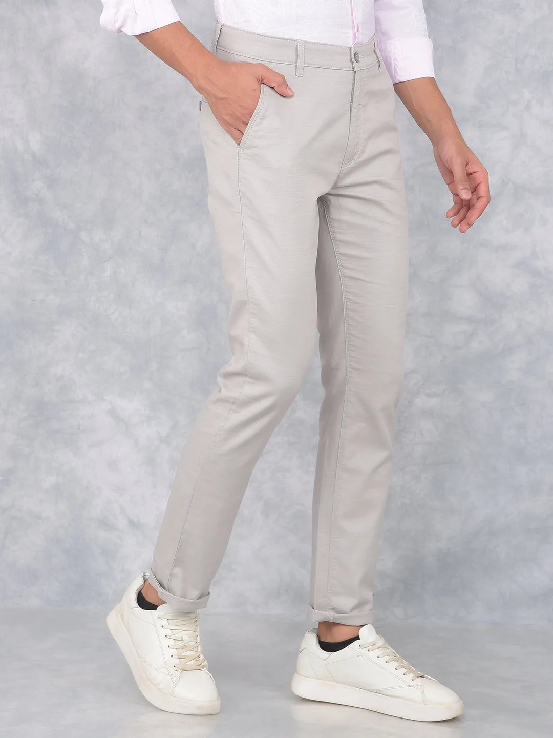 Grey 100% Cotton Trousers