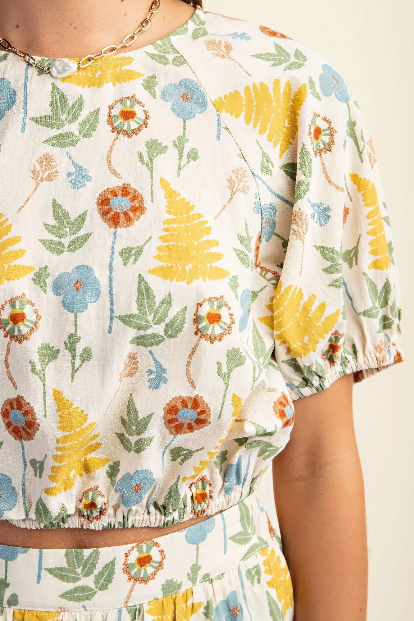 Hot Girl Georgia Floral Print Cotton Short Sleeve Top