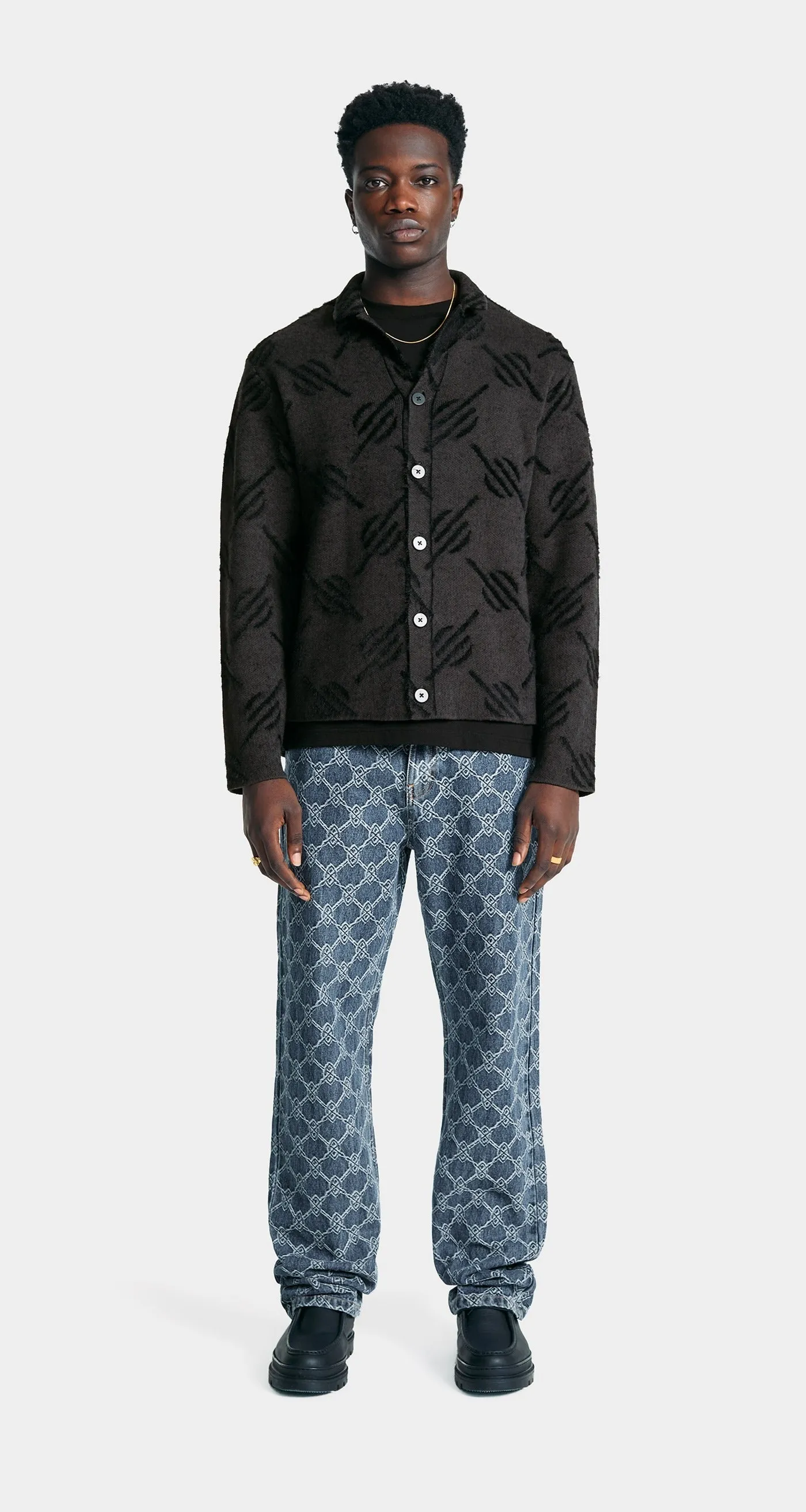 Kirabo Monogram Knit Cardigan