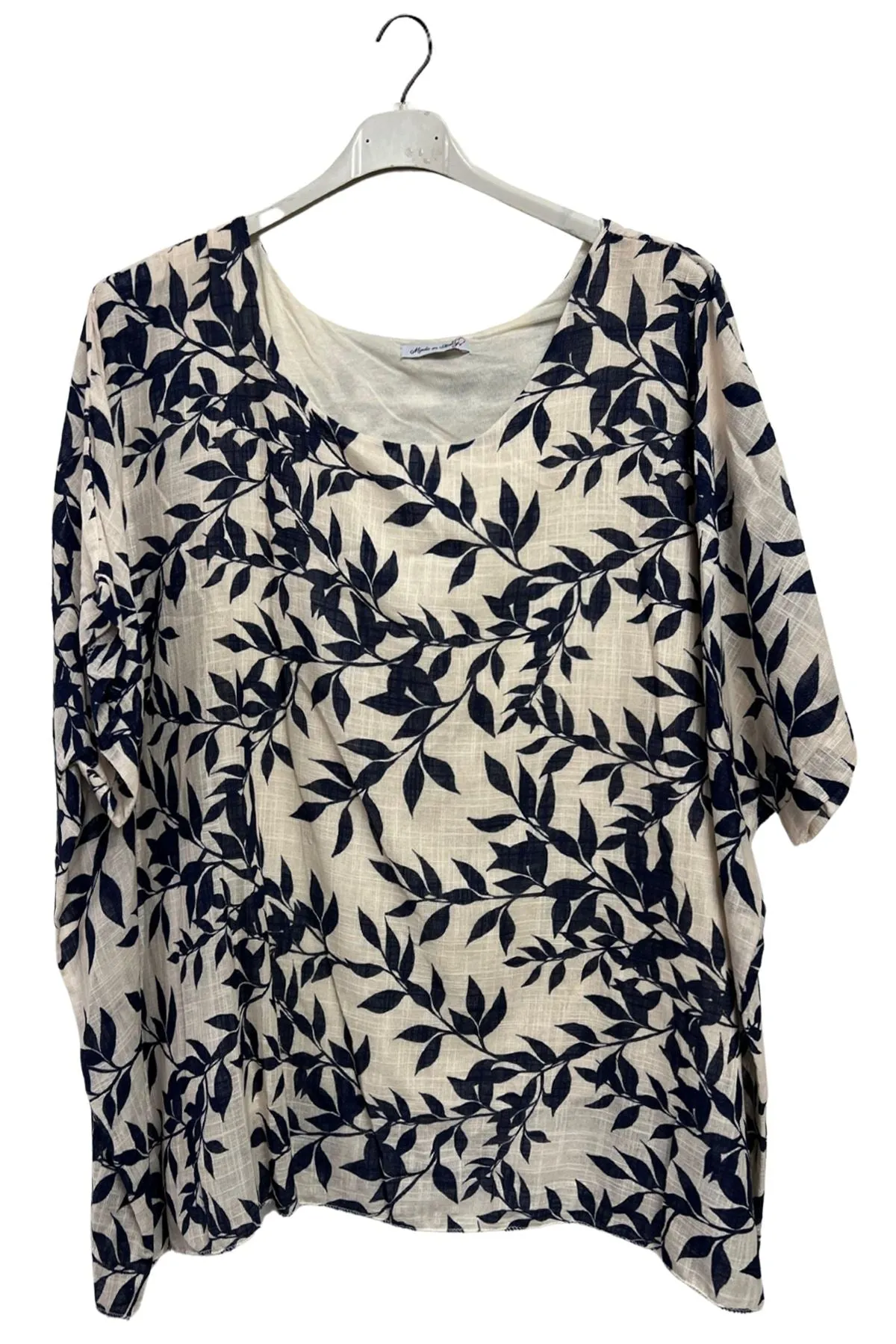 Leaf Print Tunic Cotton Top