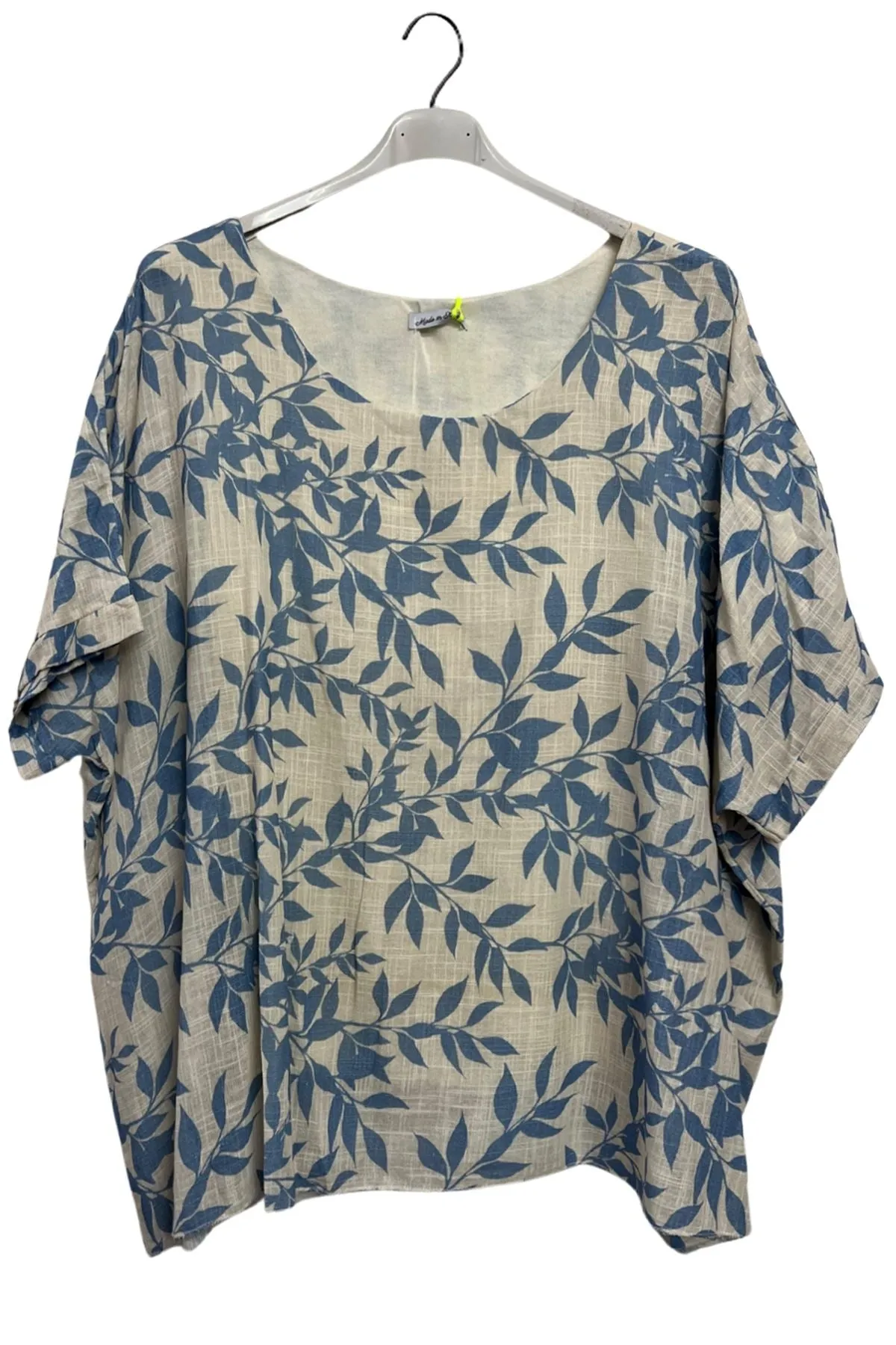 Leaf Print Tunic Cotton Top