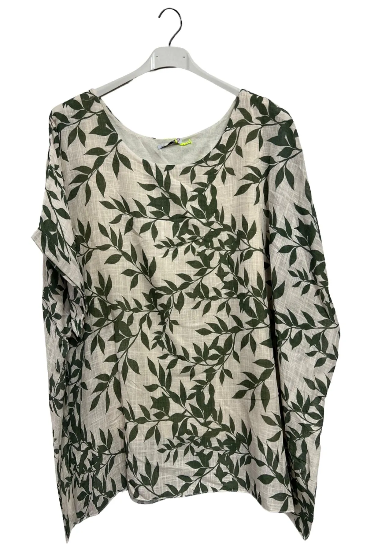 Leaf Print Tunic Cotton Top