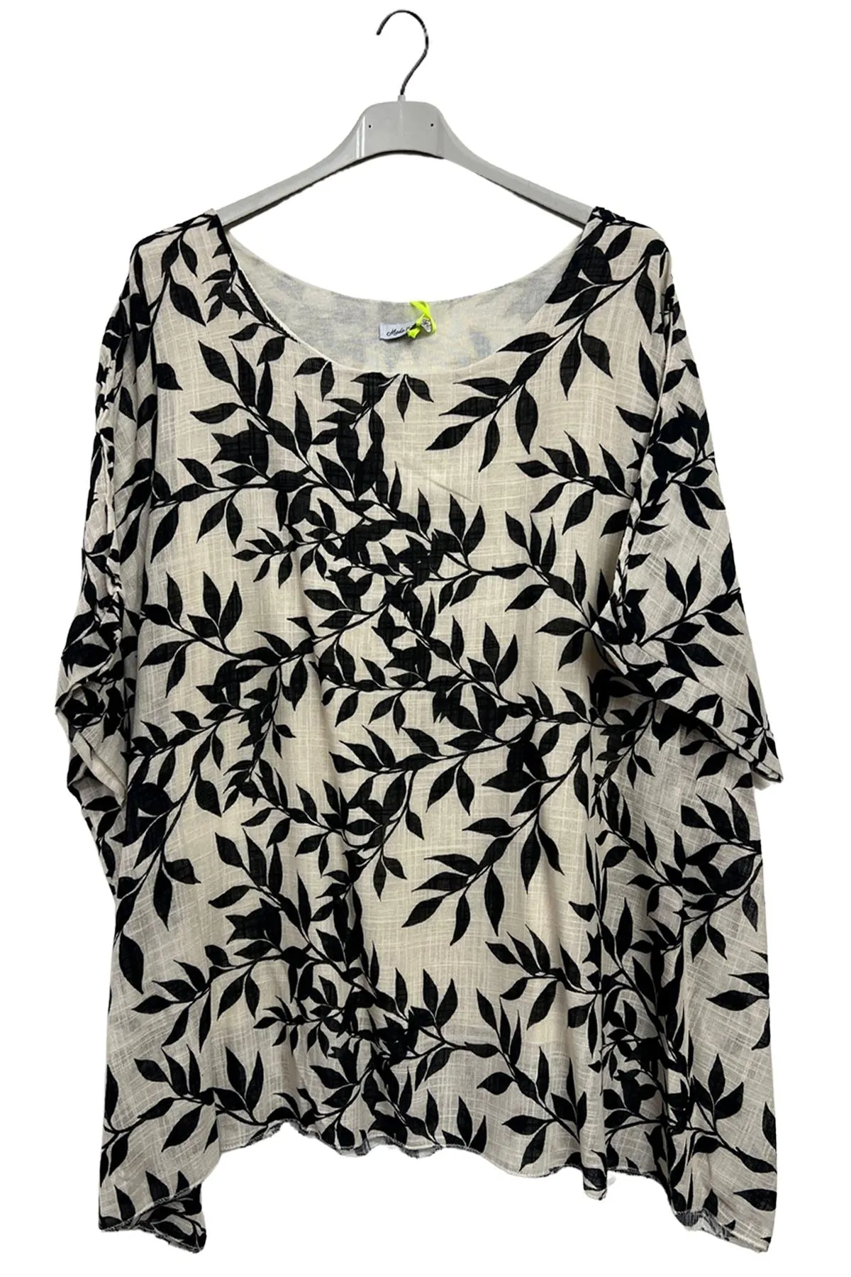 Leaf Print Tunic Cotton Top