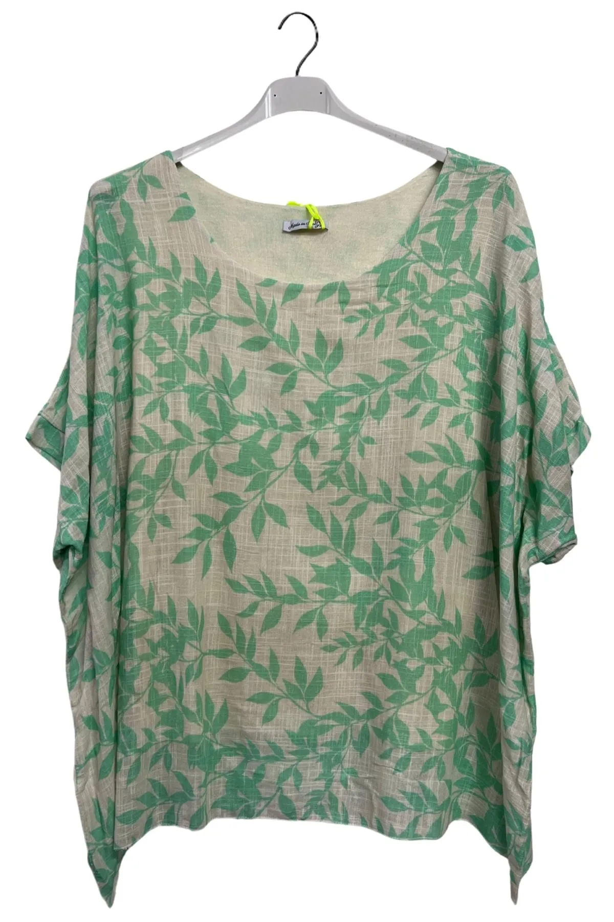 Leaf Print Tunic Cotton Top
