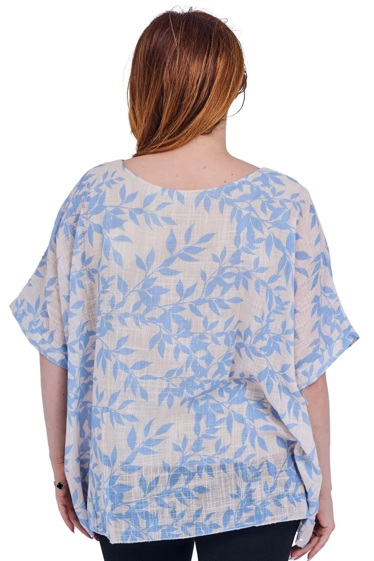 Leaf Print Tunic Cotton Top