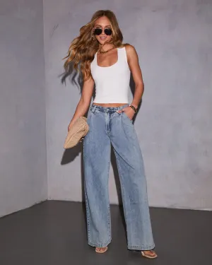 Lexington Pleated Wide Leg Jeans