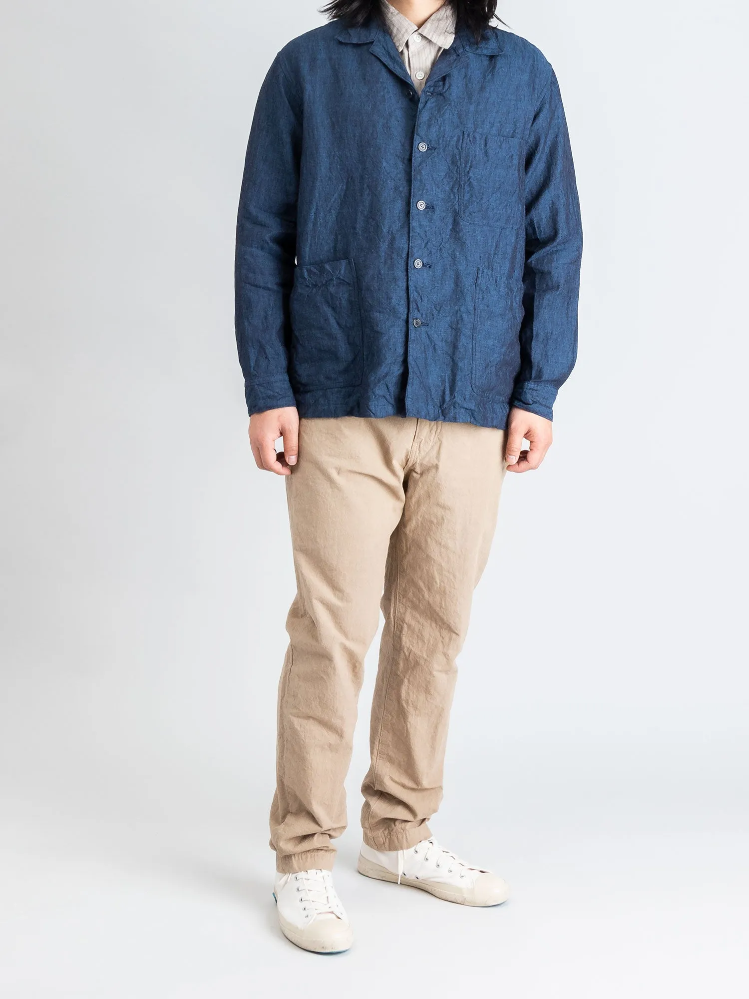 Linen Shirt Jacket in Ink Blue