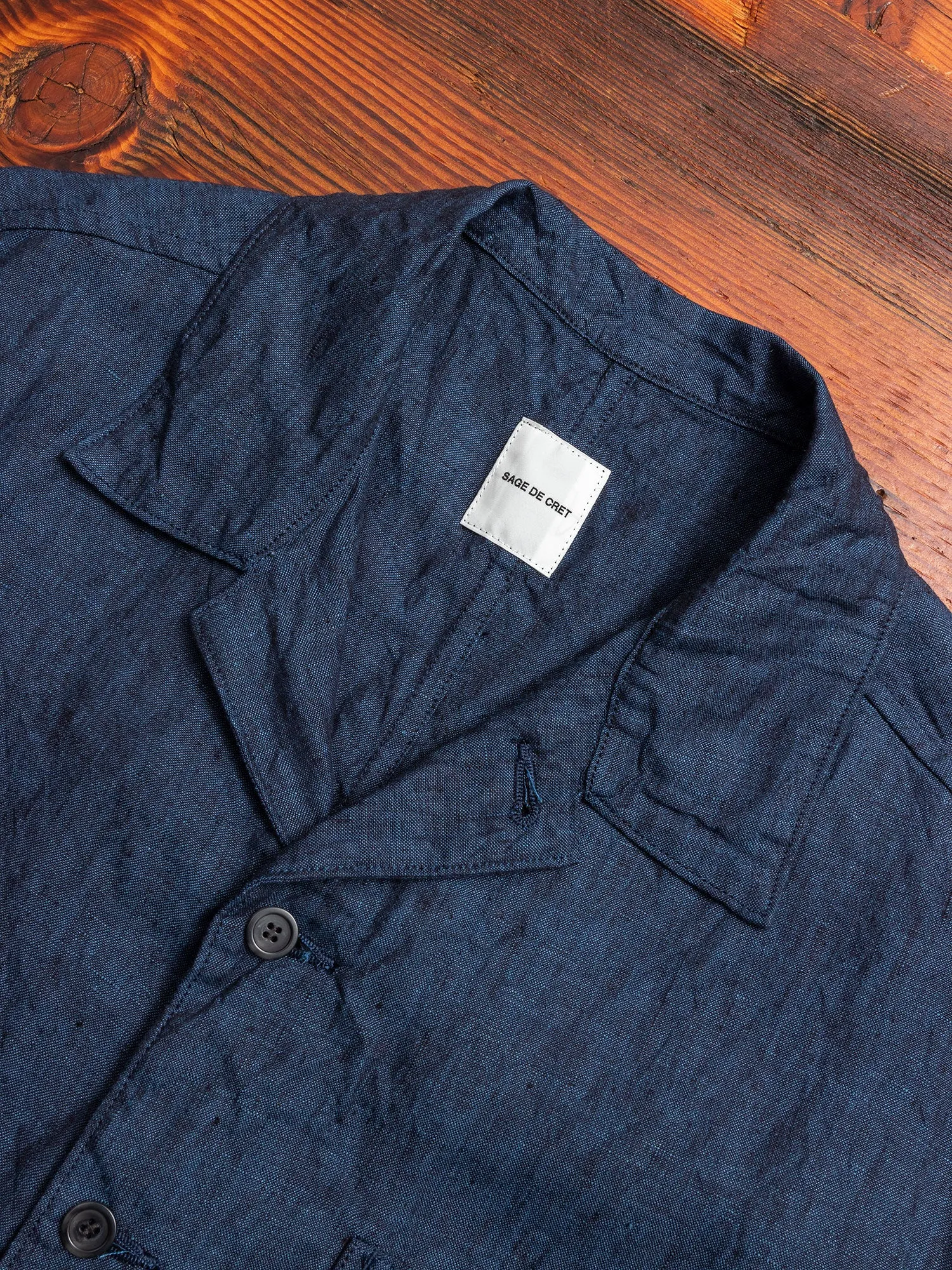Linen Shirt Jacket in Ink Blue