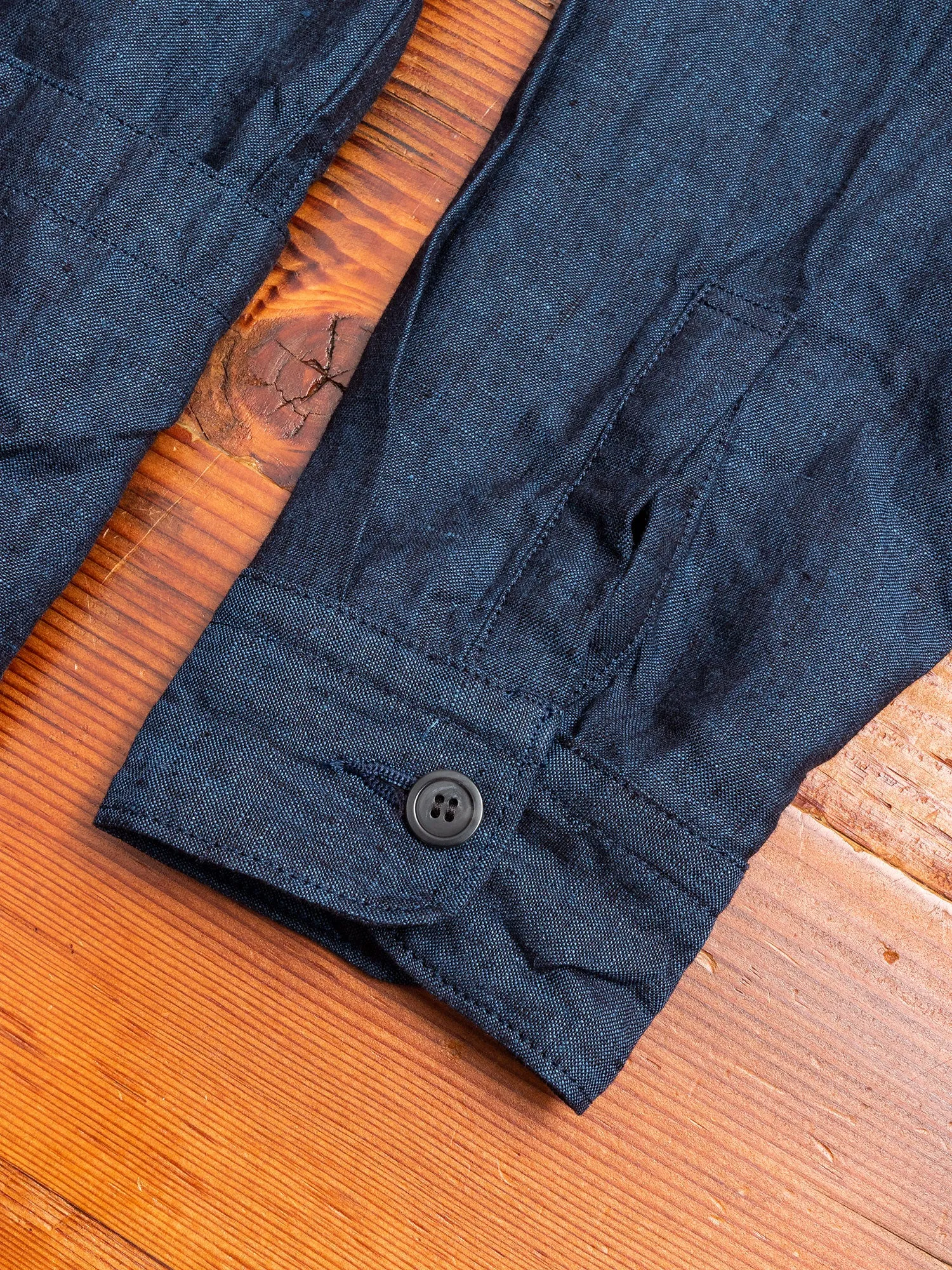 Linen Shirt Jacket in Ink Blue