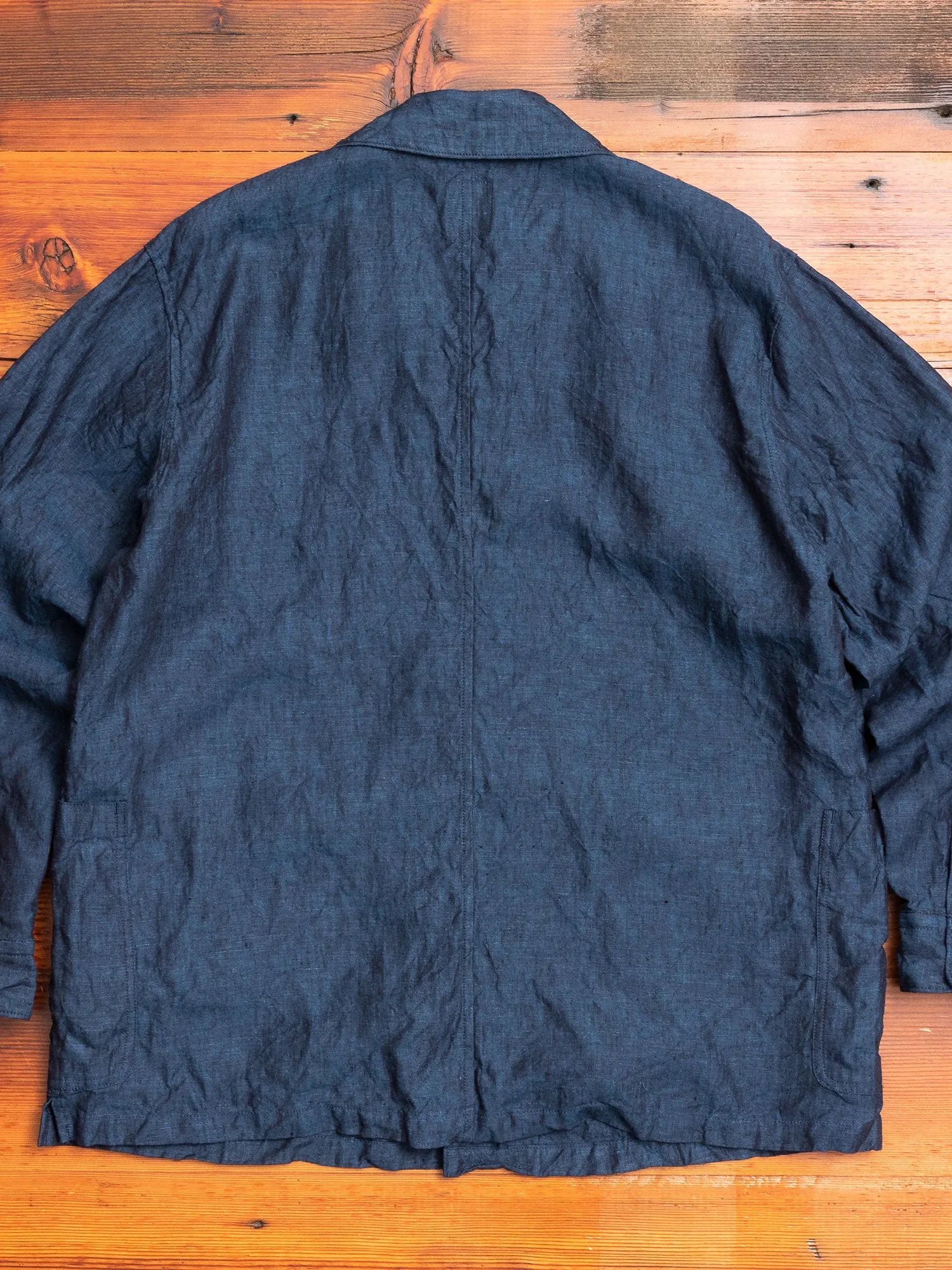 Linen Shirt Jacket in Ink Blue