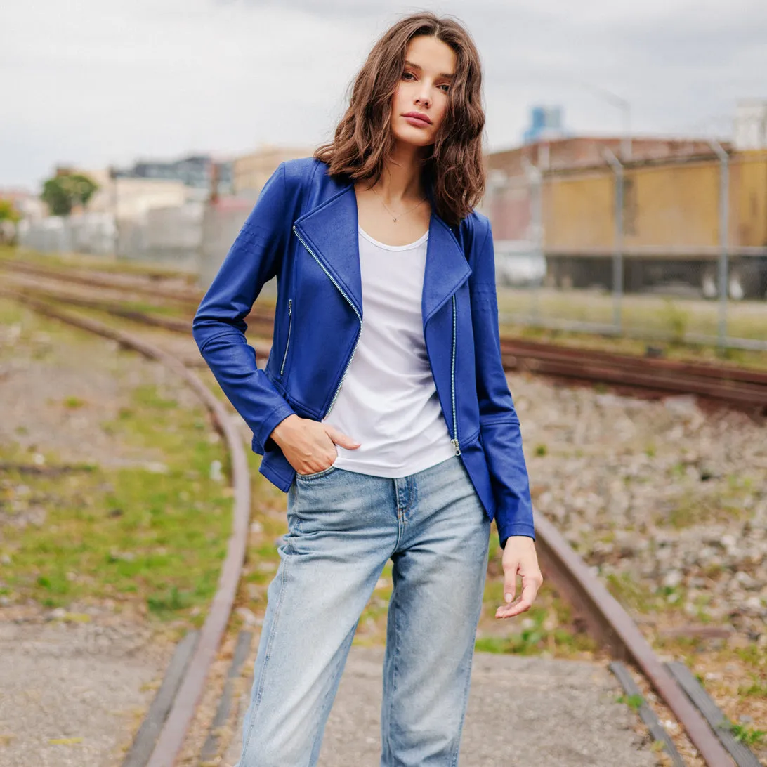 Liquid Leather™ Biker Jacket - Cobalt